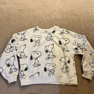 Peanuts White Sweatshirt with Cartoon Design